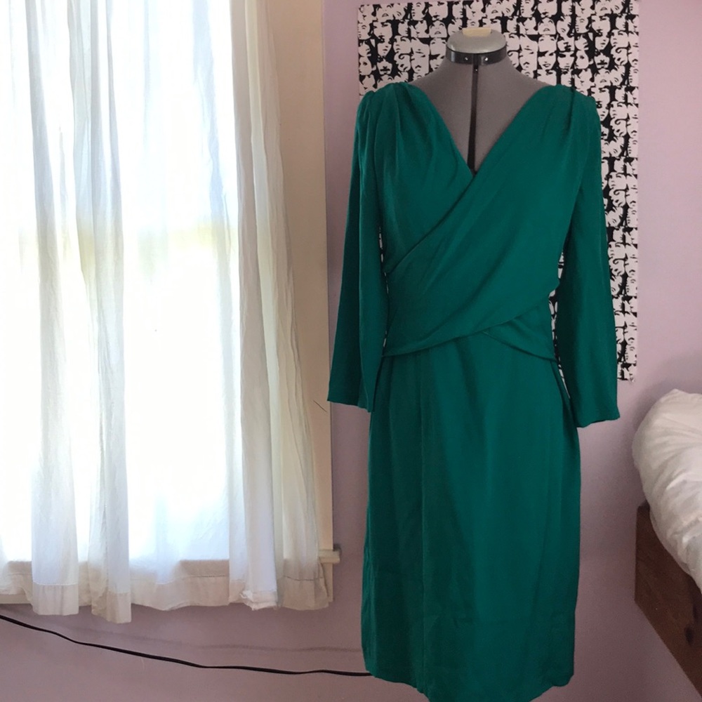 ALBERTA FERRETTI SILK GREEN DRESS